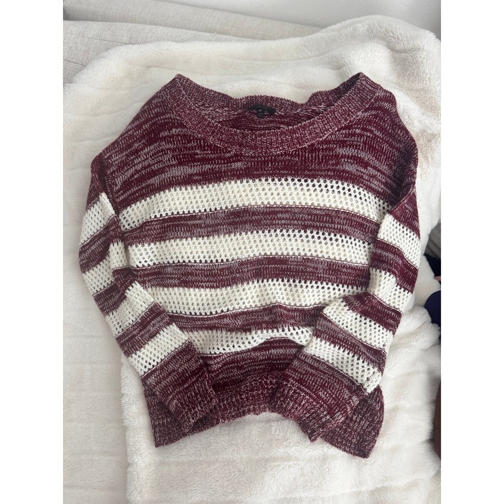 Cozy Red and White Knit Sweater